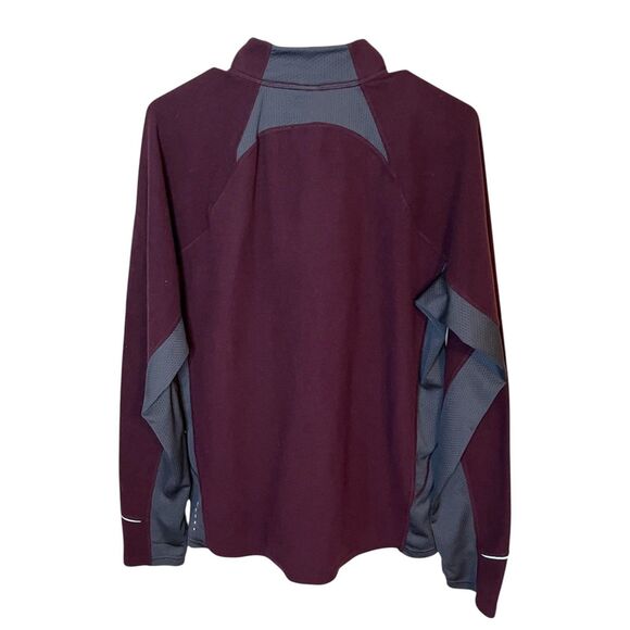 The North Face Mens Large Maroon Gray Quarter Zip Fleece Pullover - Picture 8 of 8